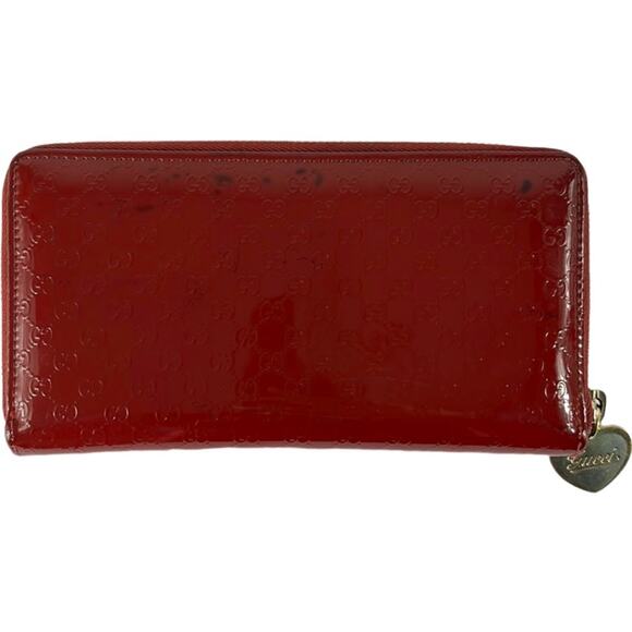 Gucci Red Micro GG Patent Leather Wallet - Picture 2 of 11